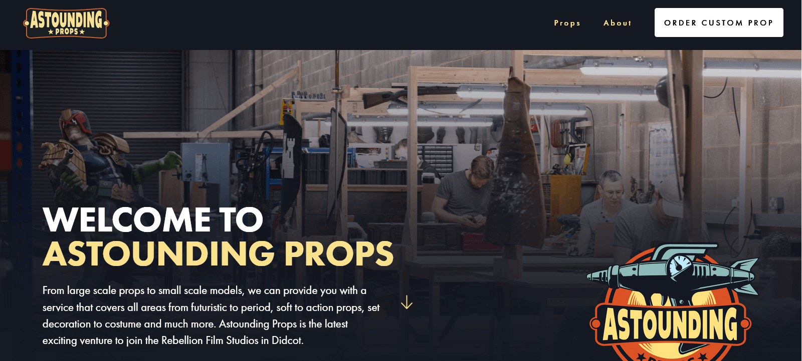 astounding props site screenshot