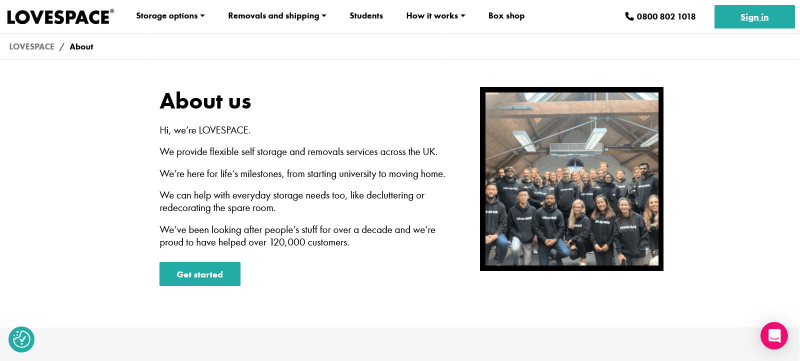 lovespace about page screenshot